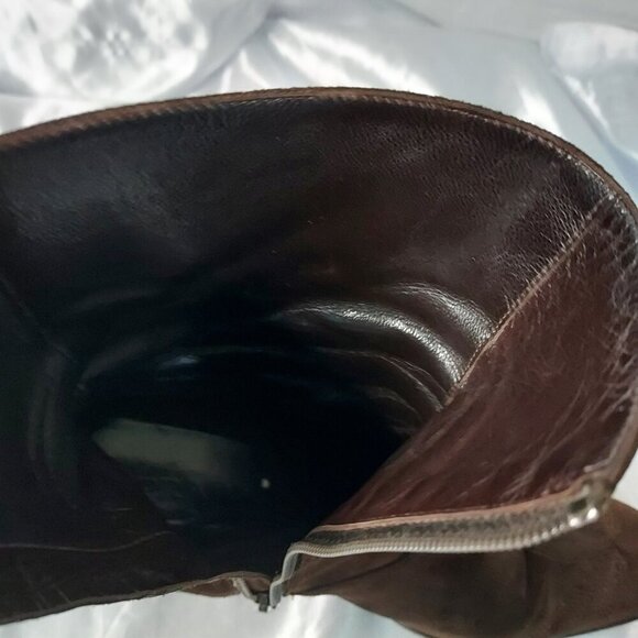 Prada Brown Suede Ankle Boots Women’s EU 38.5 Very Good Used Condition Designer - Picture 4 of 16